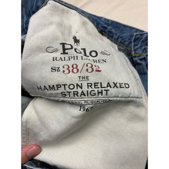 Polo Ralph Lauren Hampton Relaxed Straight Jeans Mens 38x32 Blue - Picture 7 of 15